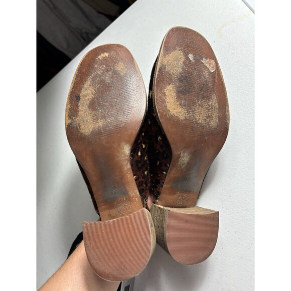 Madewell The Carey Block Clog Mule in Painted Leopard Calf Hair Squared Toe 8 - Picture 3 of 16